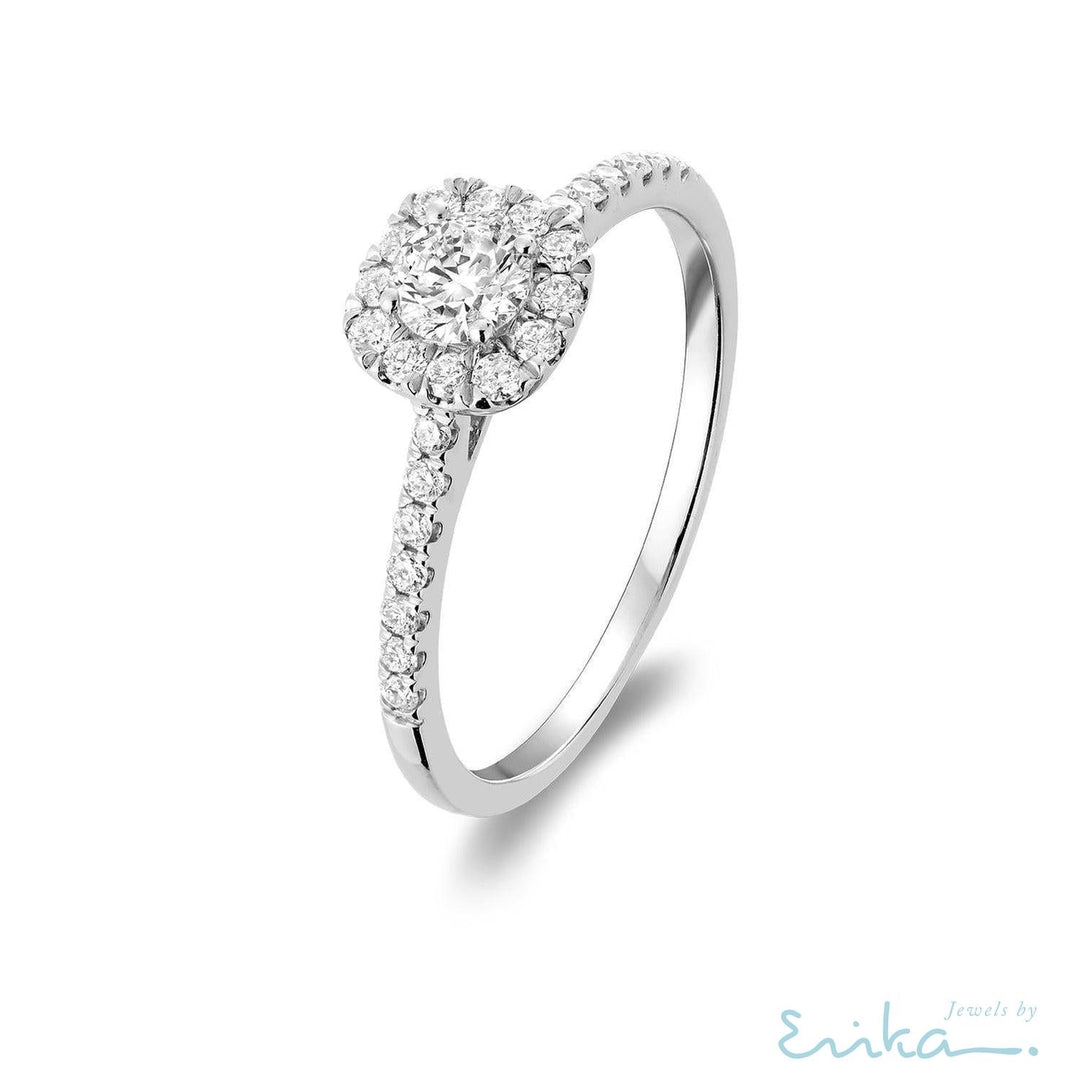 Cushion Diamond Halo Ring-RNB Jewellery