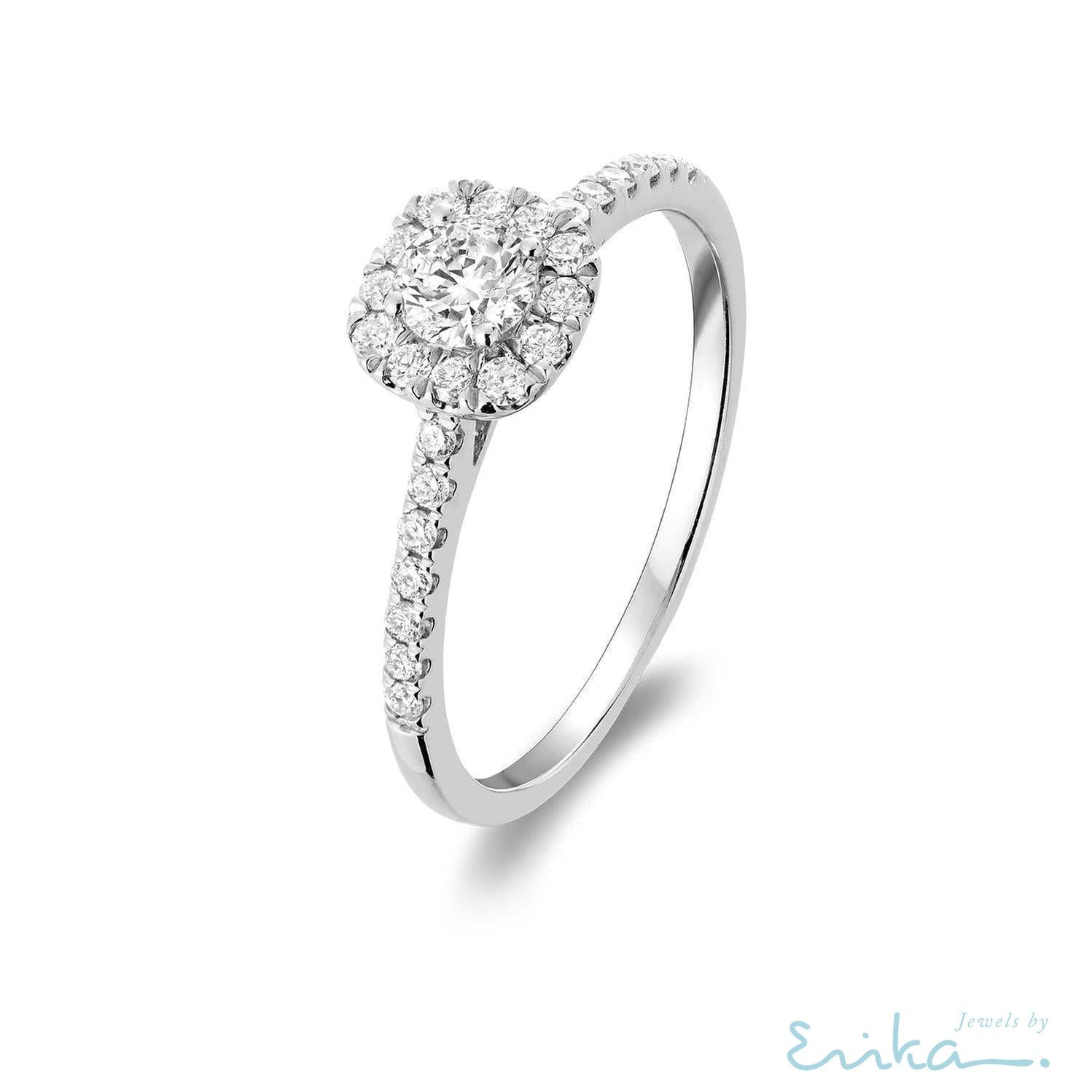 Cushion Diamond Halo Ring-RNB Jewellery