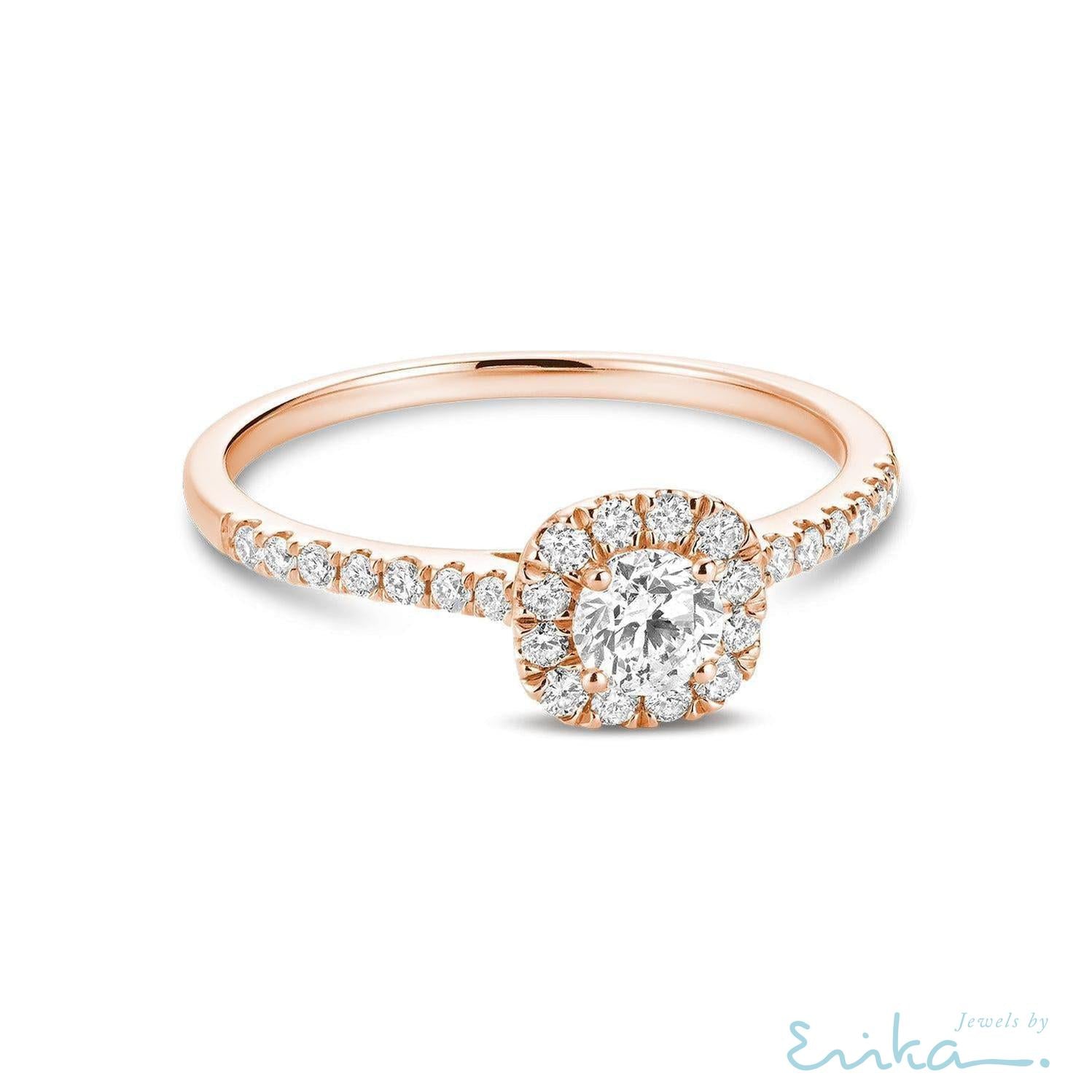 Cushion Diamond Halo Ring-RNB Jewellery