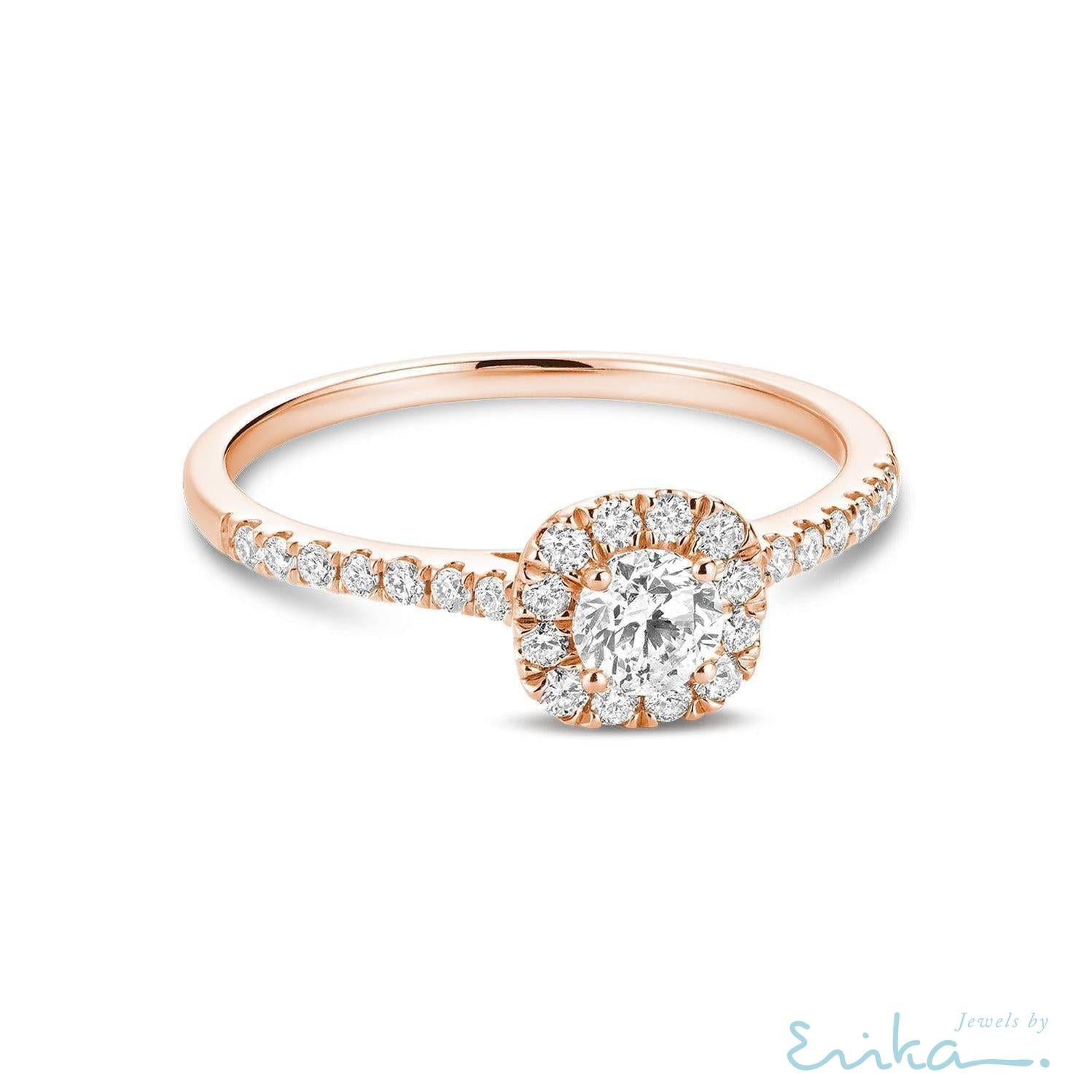 Cushion Diamond Halo Ring-RNB Jewellery