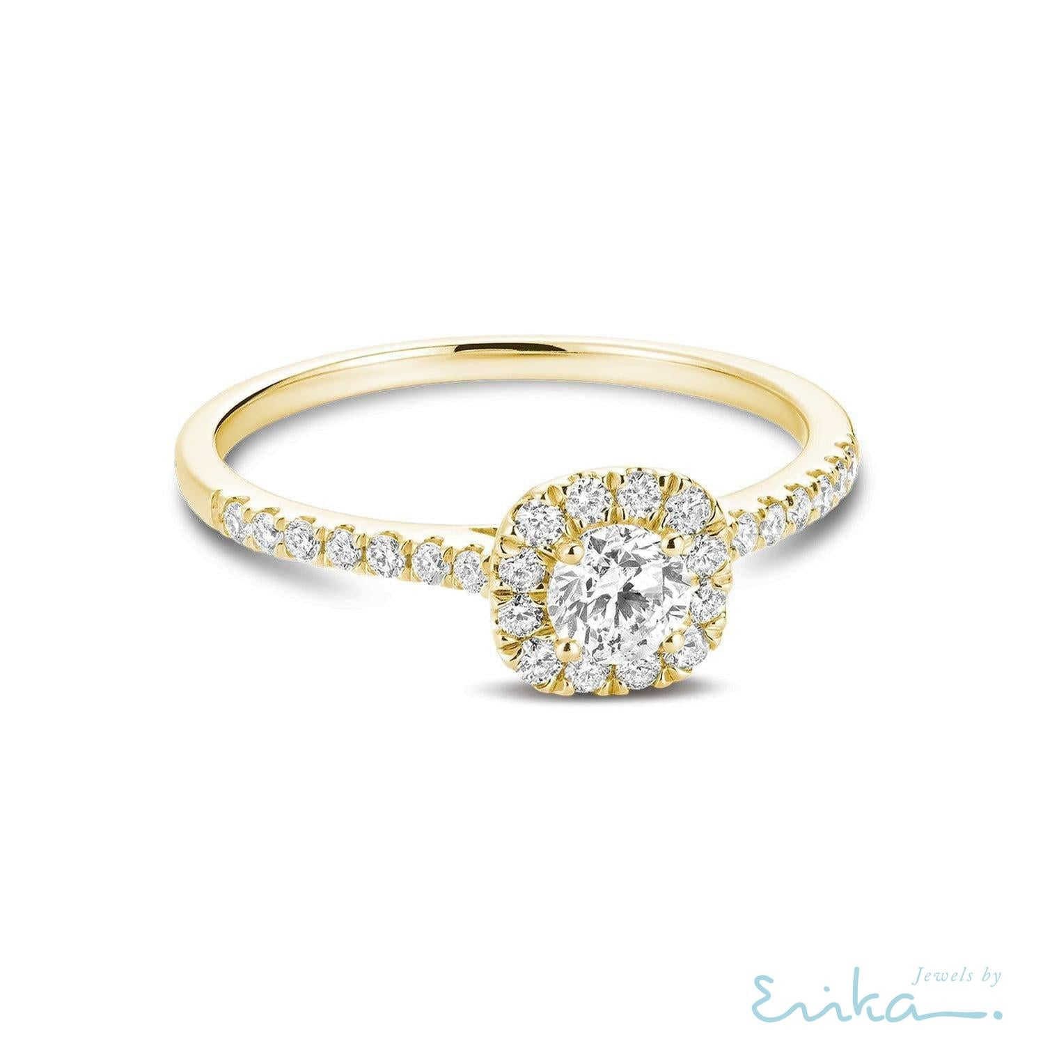 Cushion Diamond Halo Ring-RNB Jewellery