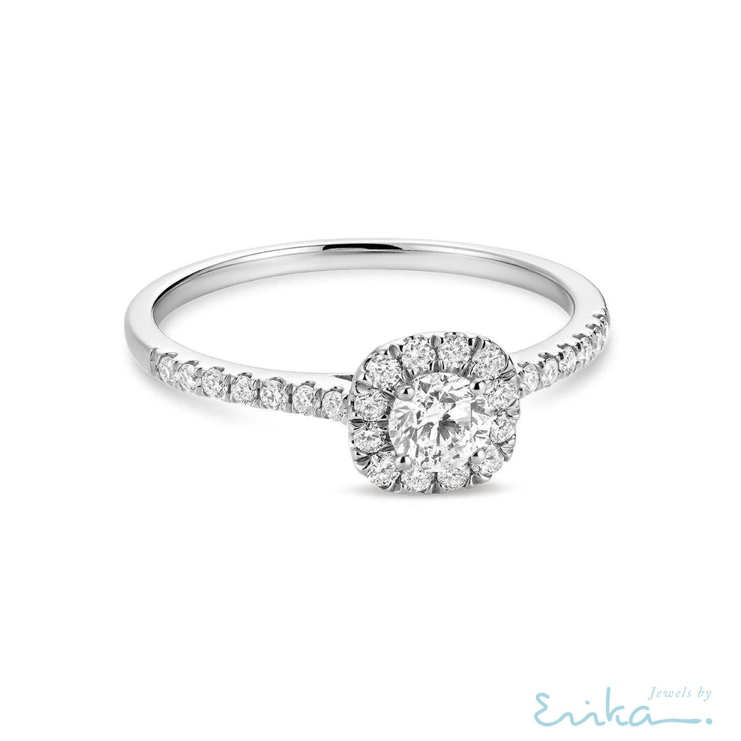 Cushion Diamond Halo Ring-RNB Jewellery