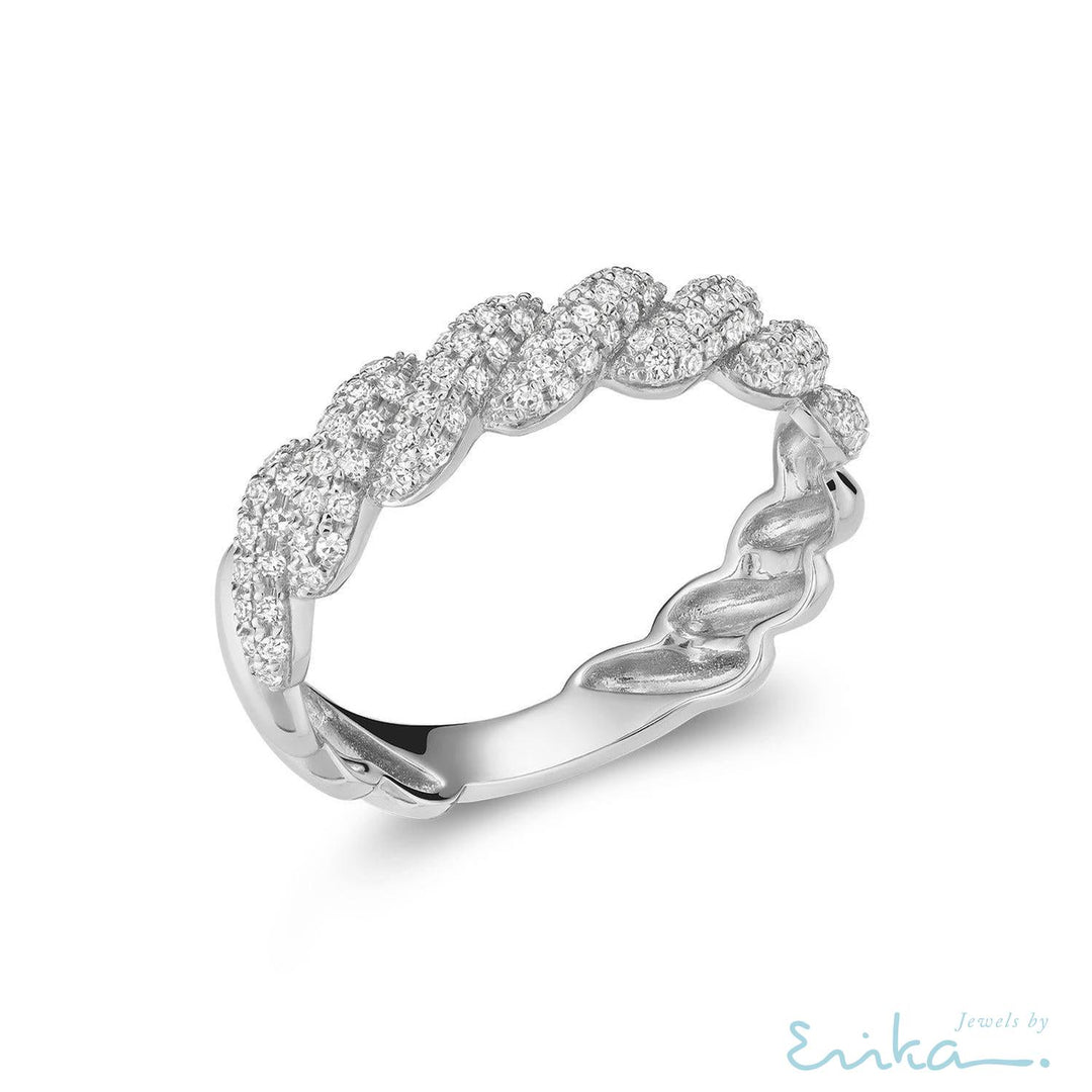 Semi Eternity Intertwined Diamond Ring-RNB Jewellery