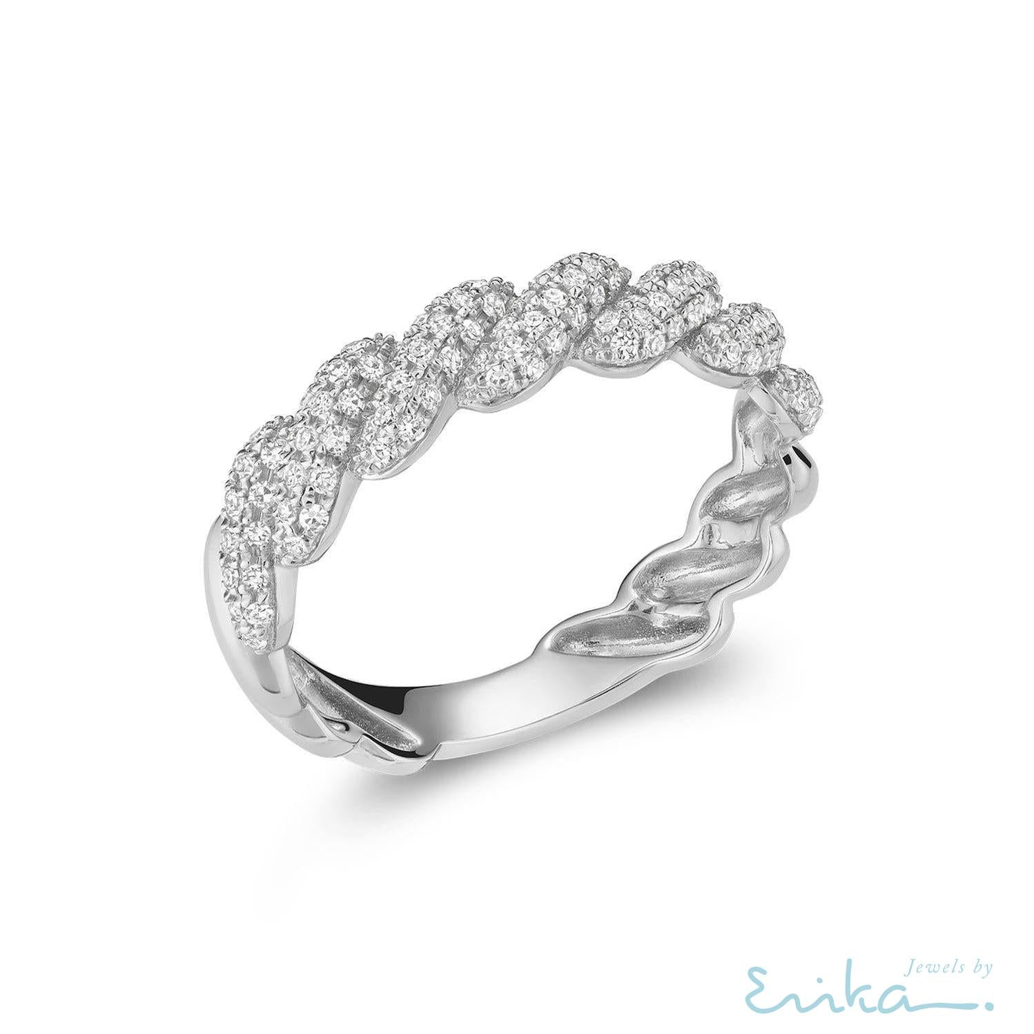 Semi Eternity Intertwined Diamond Ring-RNB Jewellery
