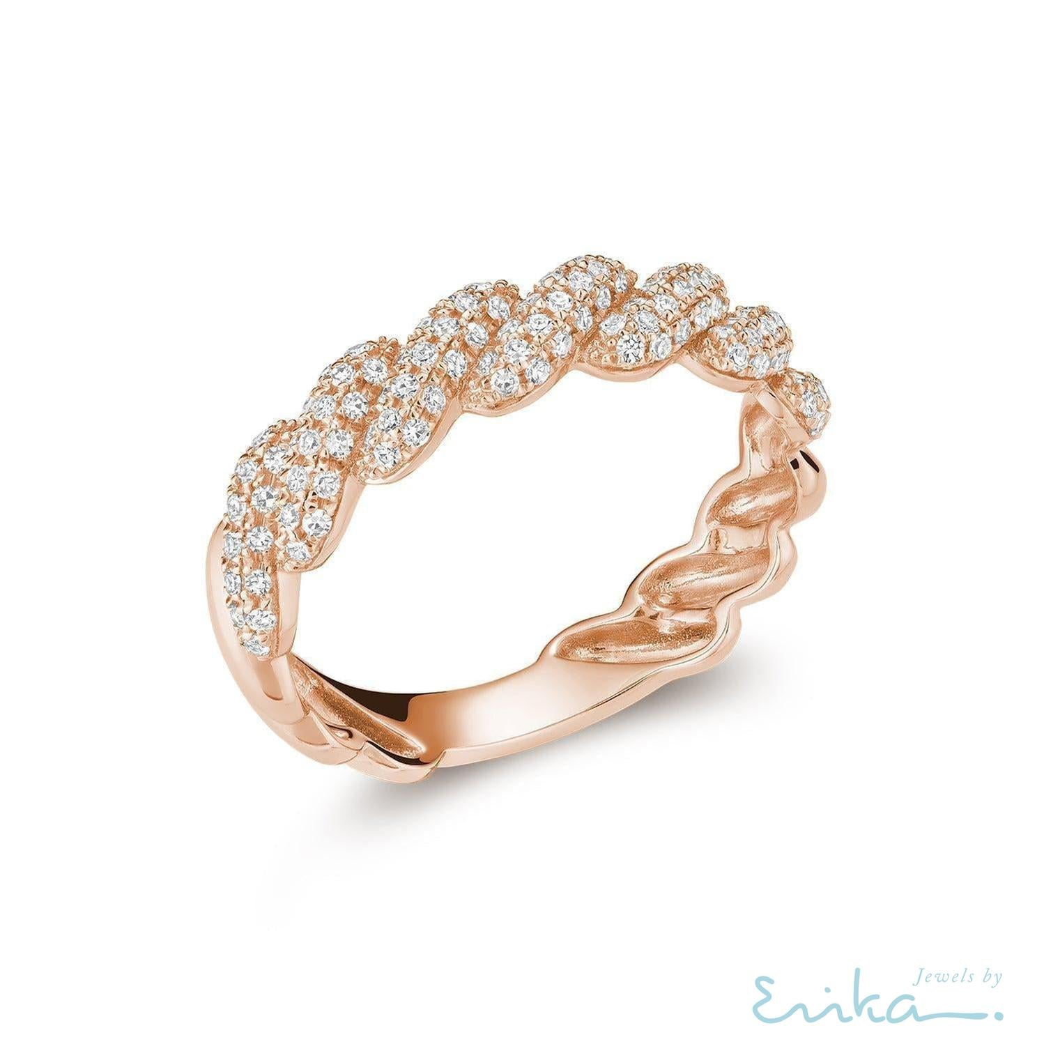Semi Eternity Intertwined Diamond Ring-RNB Jewellery