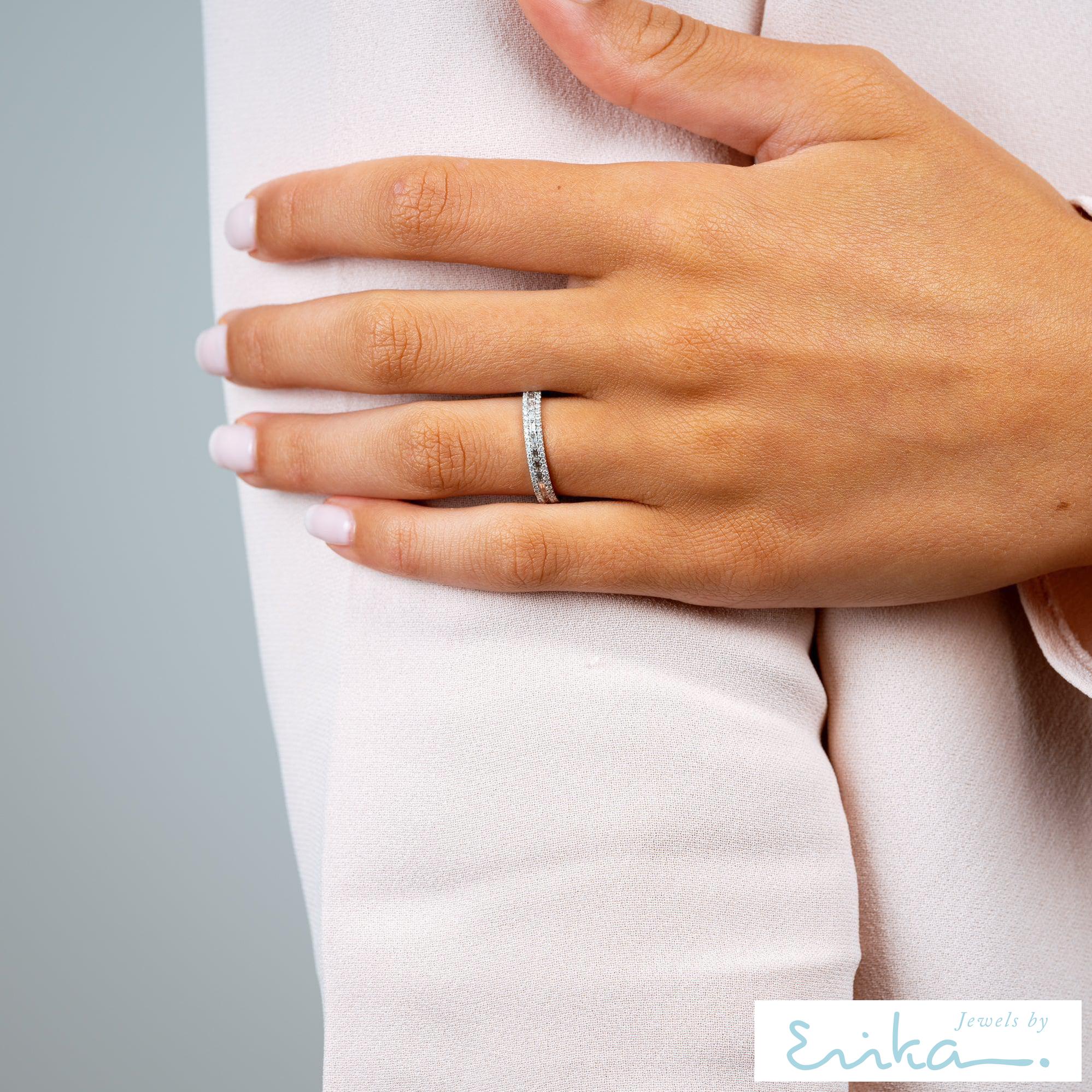 Semi Eternity Baguette & Round Diamond Ring-RNB Jewellery