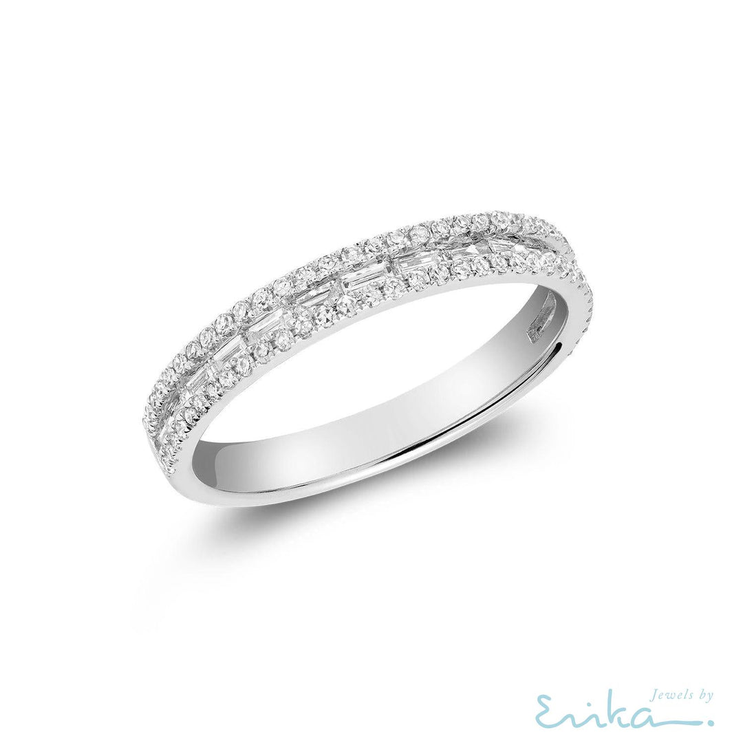 Semi Eternity Baguette & Round Diamond Ring-RNB Jewellery