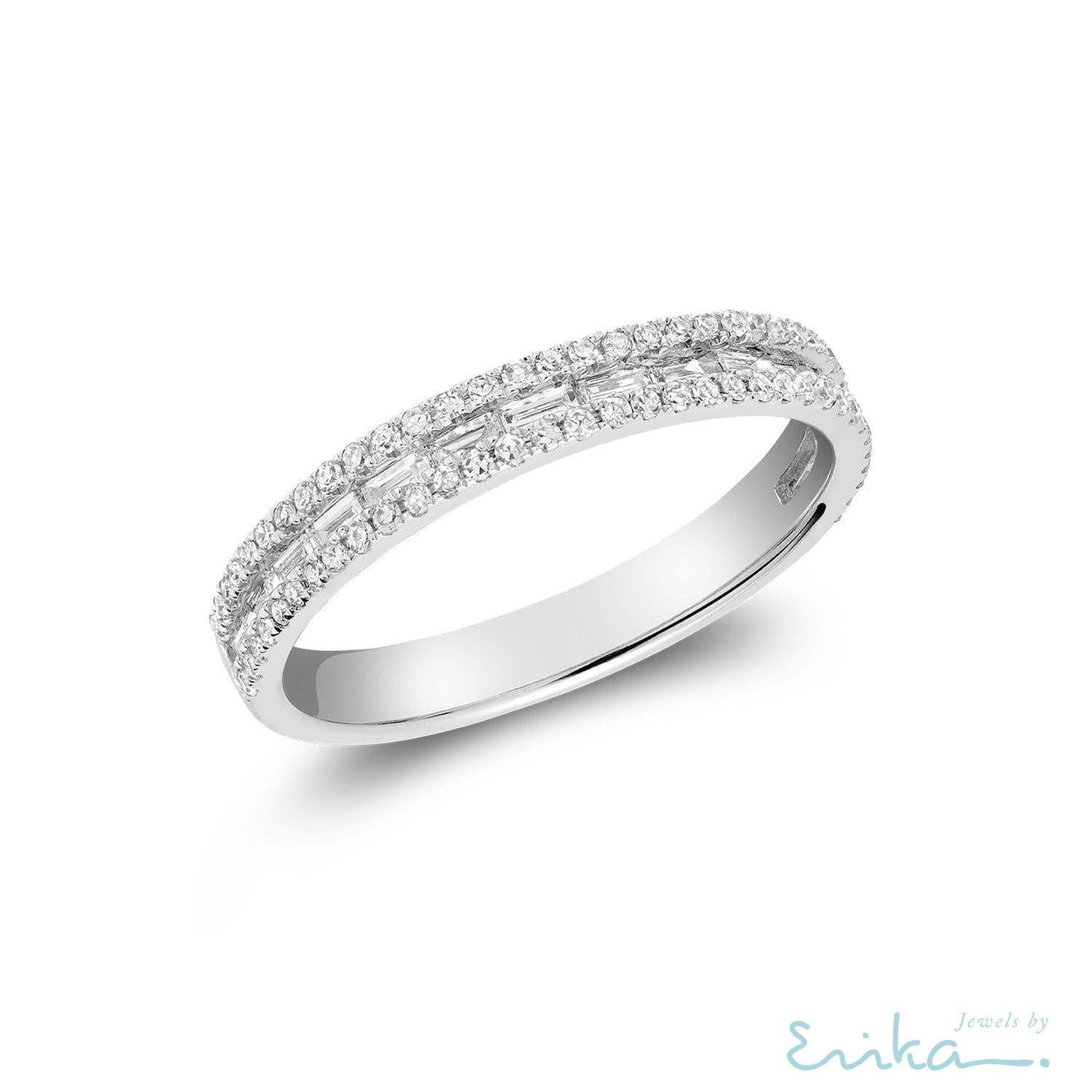 Semi Eternity Baguette & Round Diamond Ring-RNB Jewellery