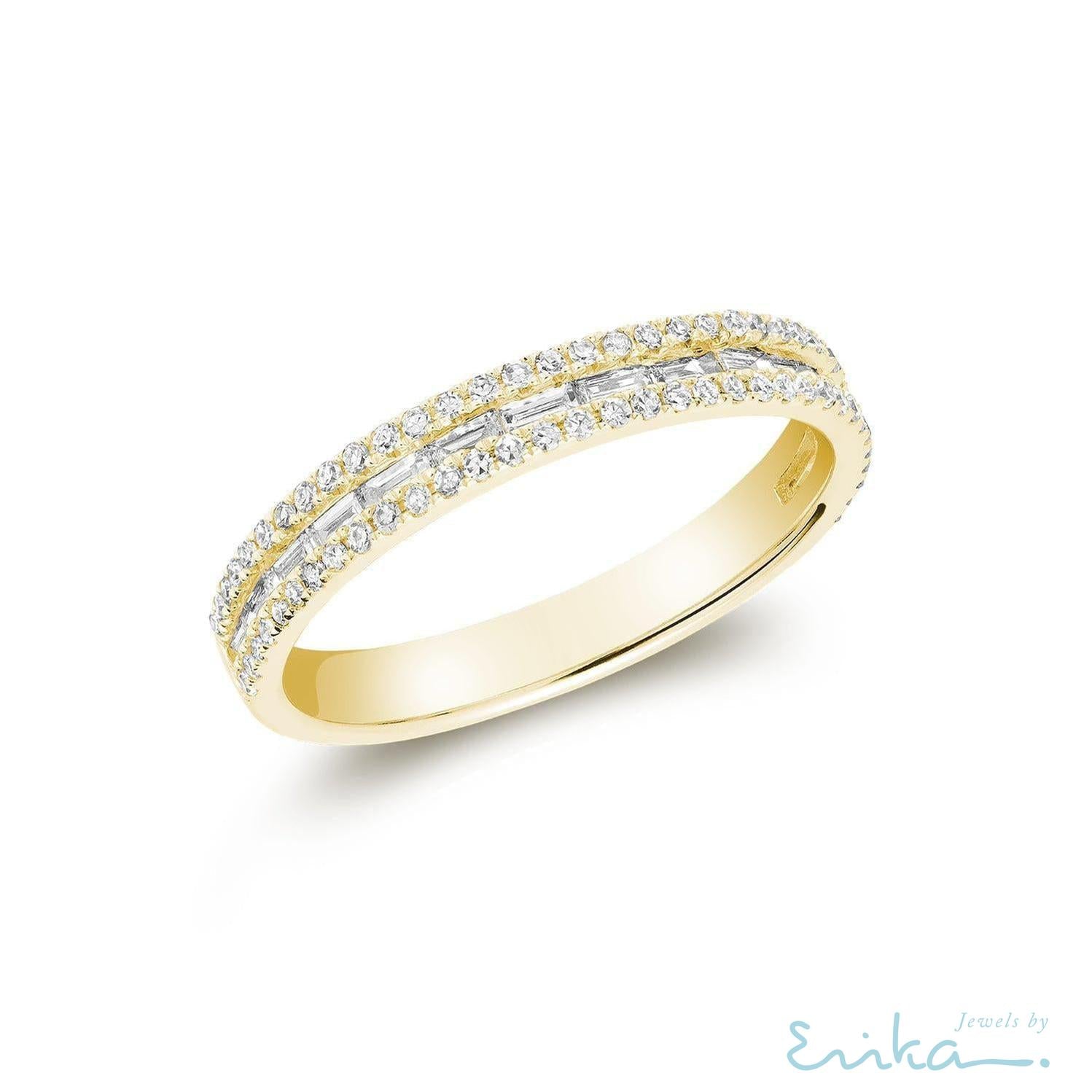 Semi Eternity Baguette & Round Diamond Ring-RNB Jewellery