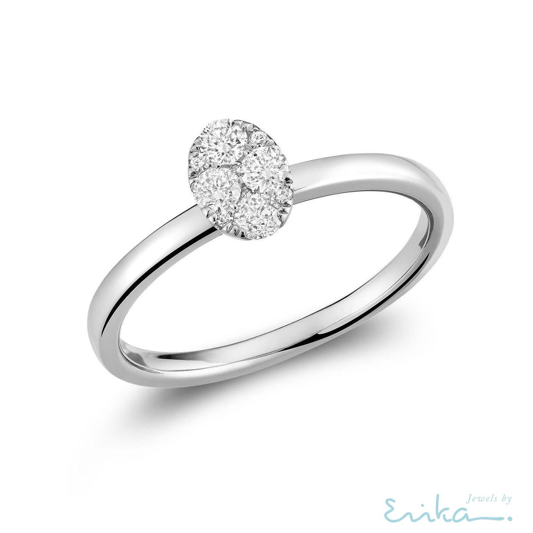 Oval Illusion Diamond Ring-RNB Jewellery