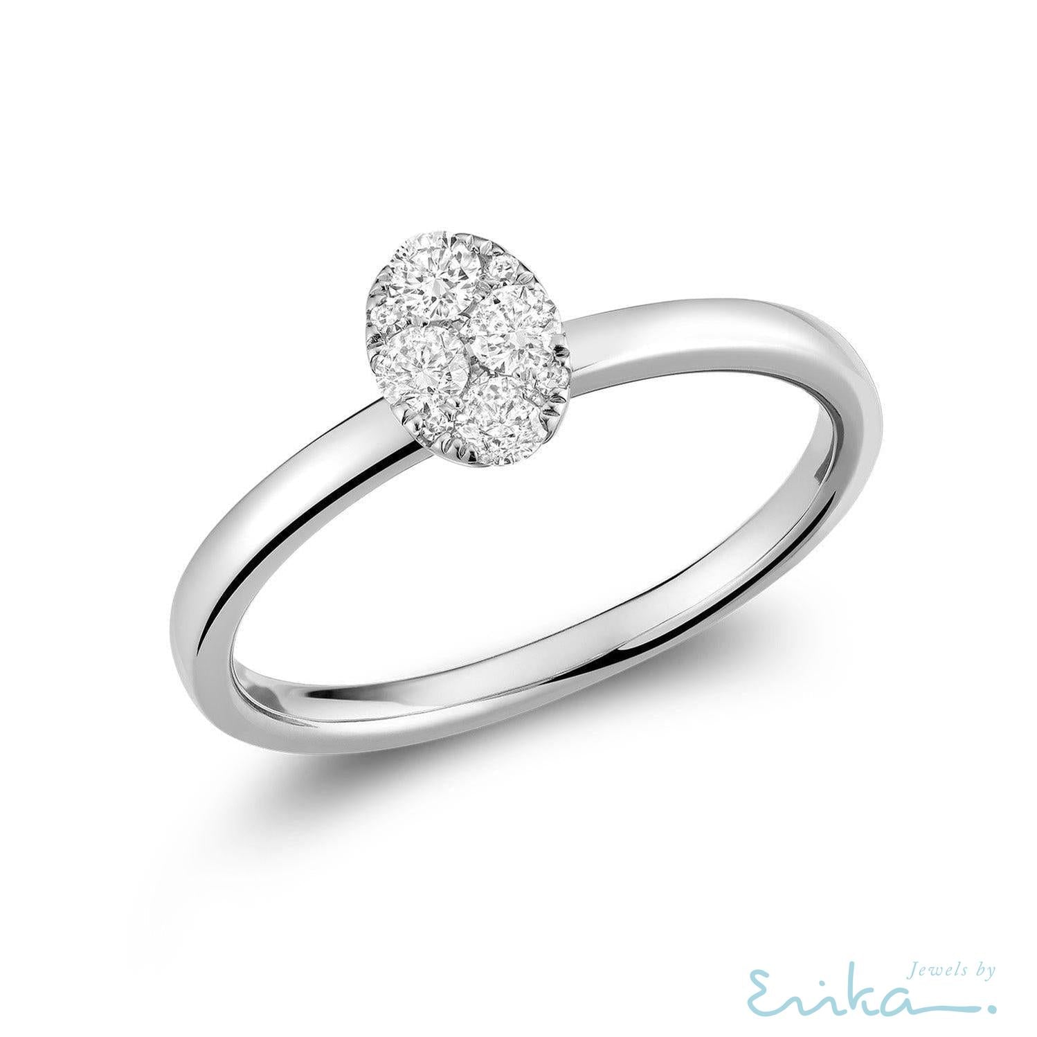 Oval Illusion Diamond Ring-RNB Jewellery