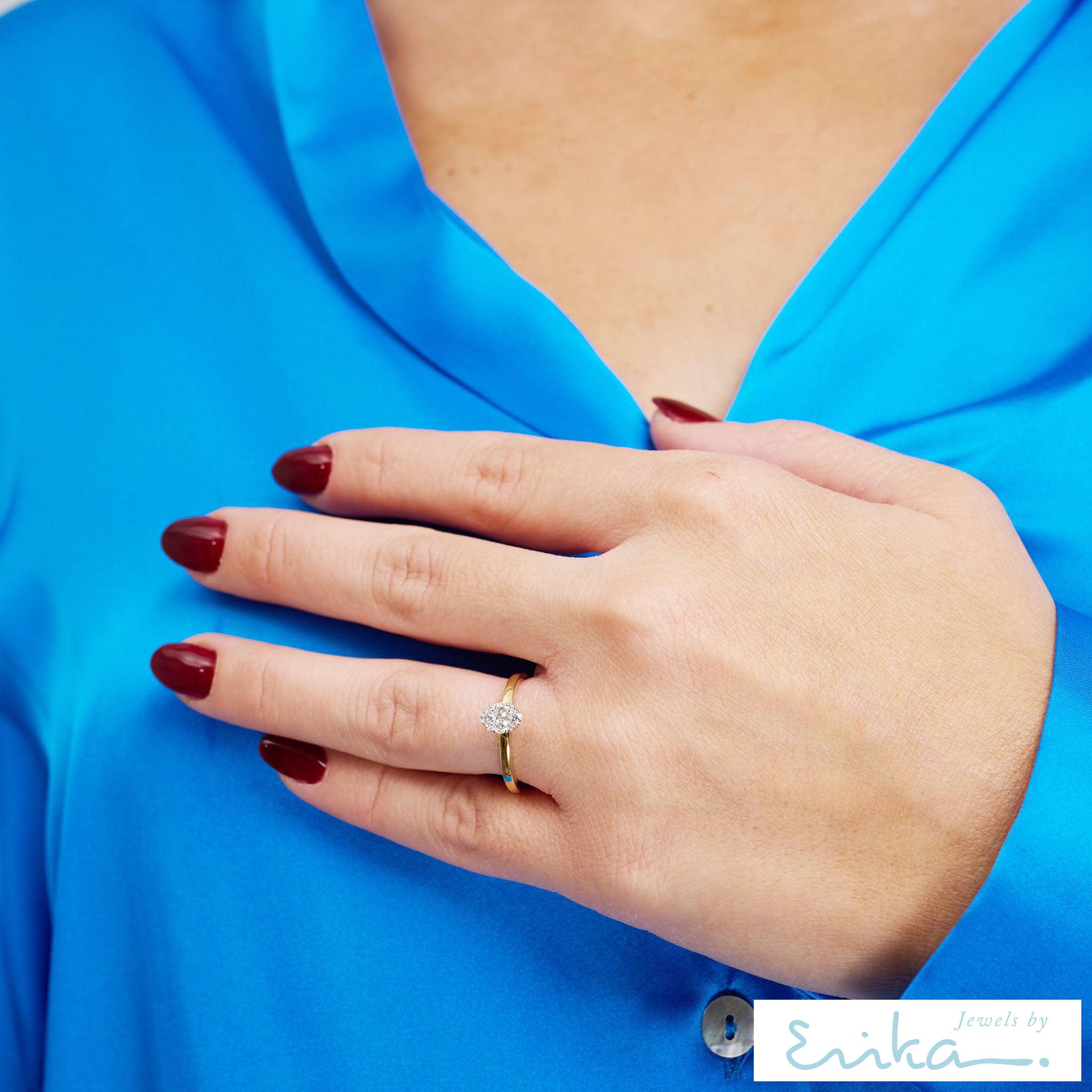 Oval Illusion Diamond Ring-RNB Jewellery