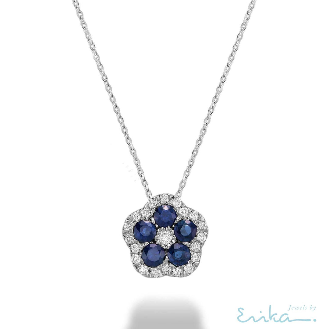 Precious Stone Flower Diamond Pendant-RNB Jewellery