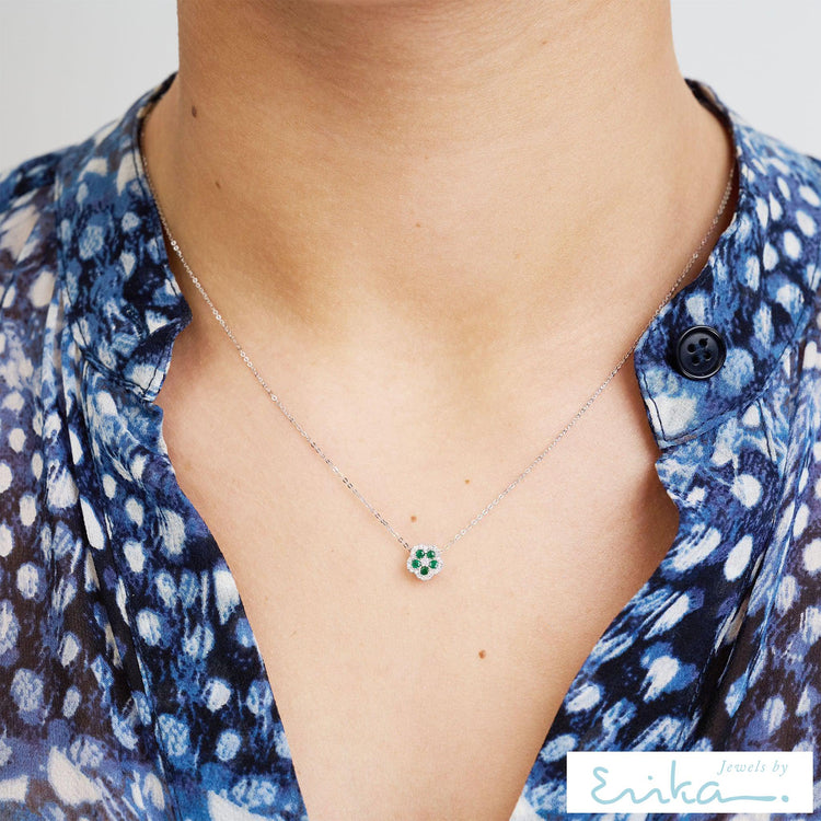 Precious Stone Flower Diamond Pendant-RNB Jewellery