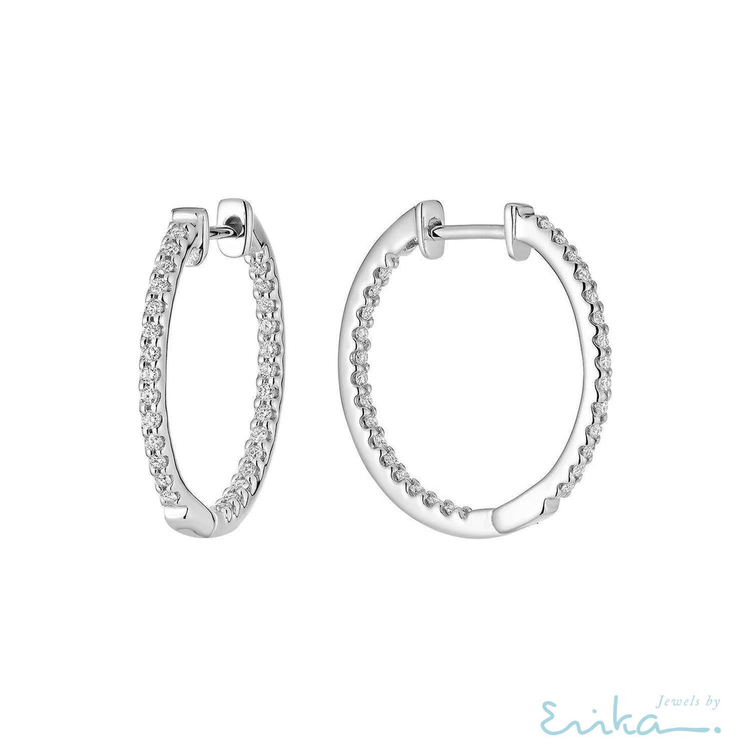 Inside Out Diamond Loop Earrings-RNB Jewellery
