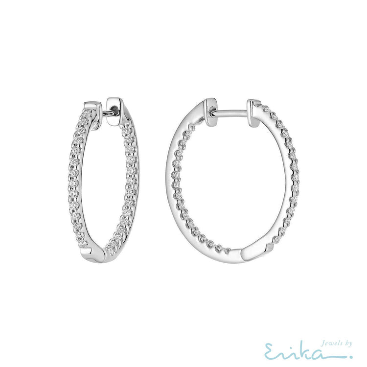 Inside Out Diamond Loop Earrings-RNB Jewellery