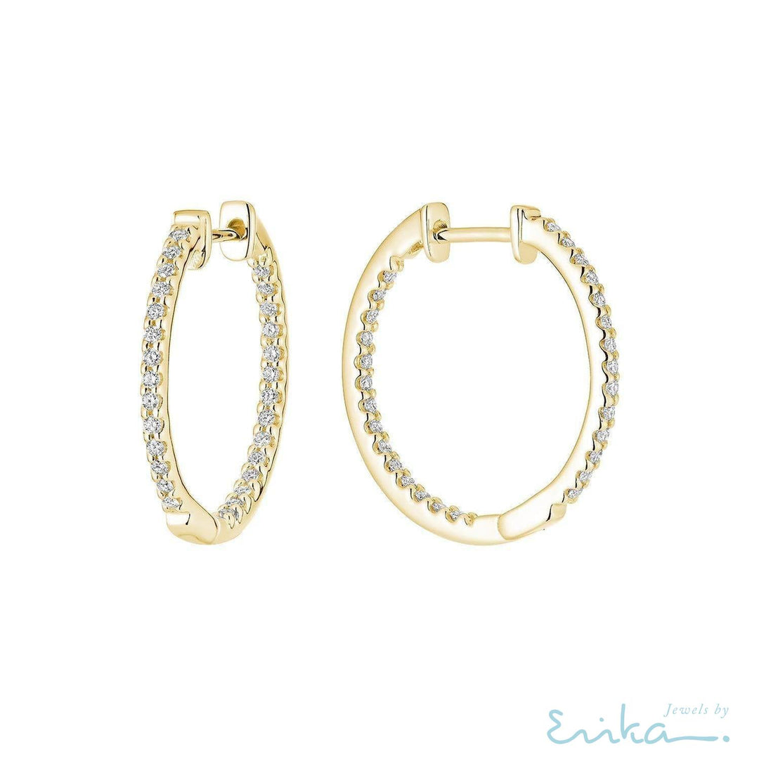 Inside Out Diamond Loop Earrings-RNB Jewellery