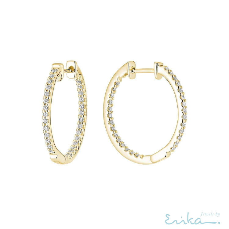 Inside Out Diamond Loop Earrings-RNB Jewellery