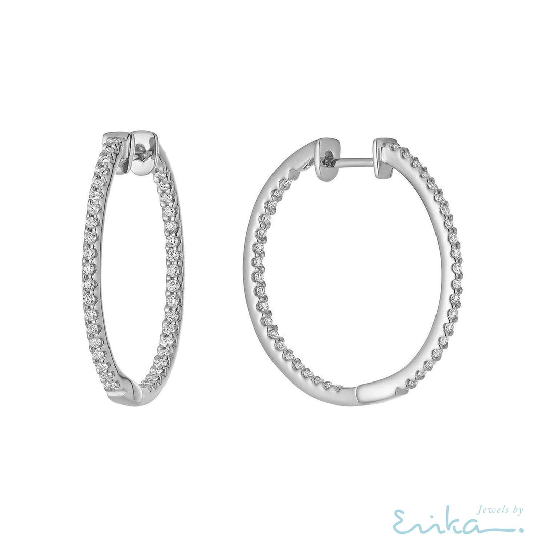 Inside Out Diamond Loop Earrings-RNB Jewellery