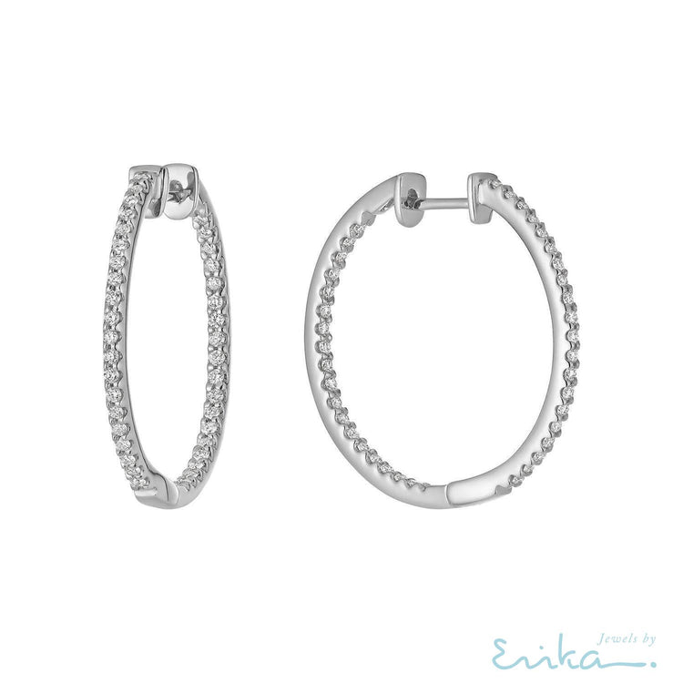 Inside Out Diamond Loop Earrings-RNB Jewellery