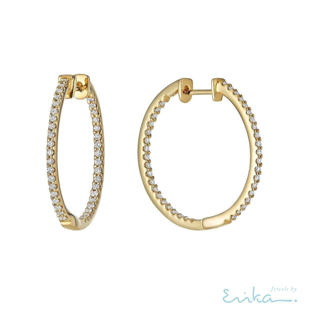 Inside Out Diamond Loop Earrings-RNB Jewellery