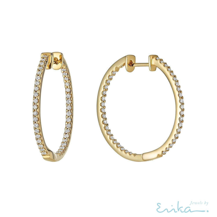 Inside Out Diamond Loop Earrings-RNB Jewellery