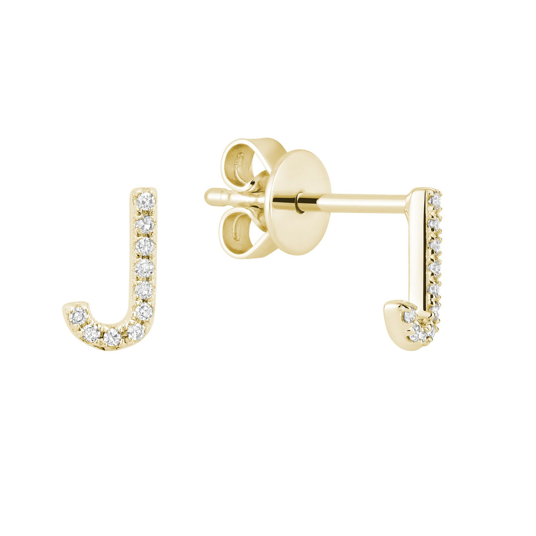 Diamond Initial Stud Earrings (Single)