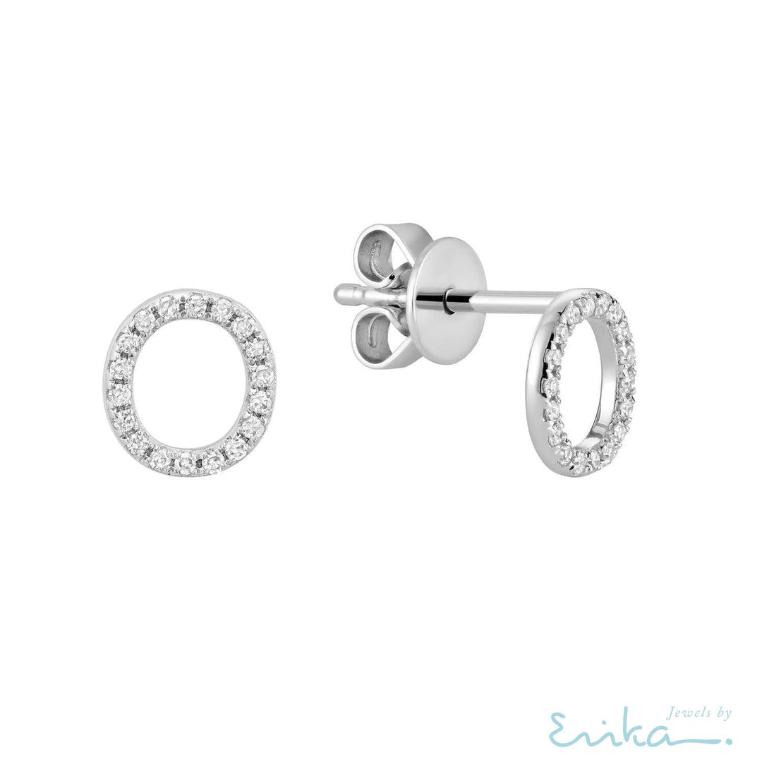 Diamond Initial Stud Earrings (Single)-RNB Jewellery