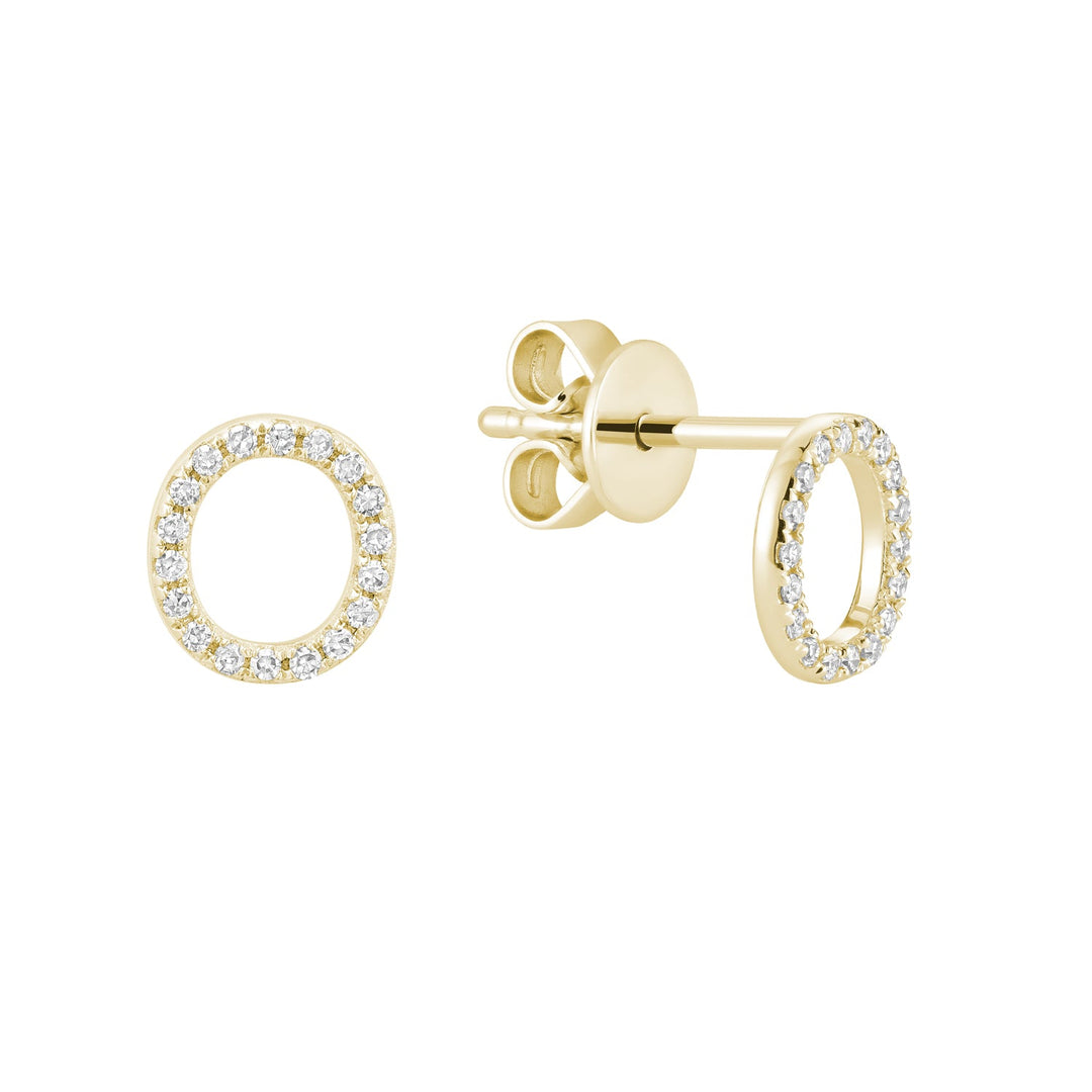 Diamond Initial Stud Earrings (Single)