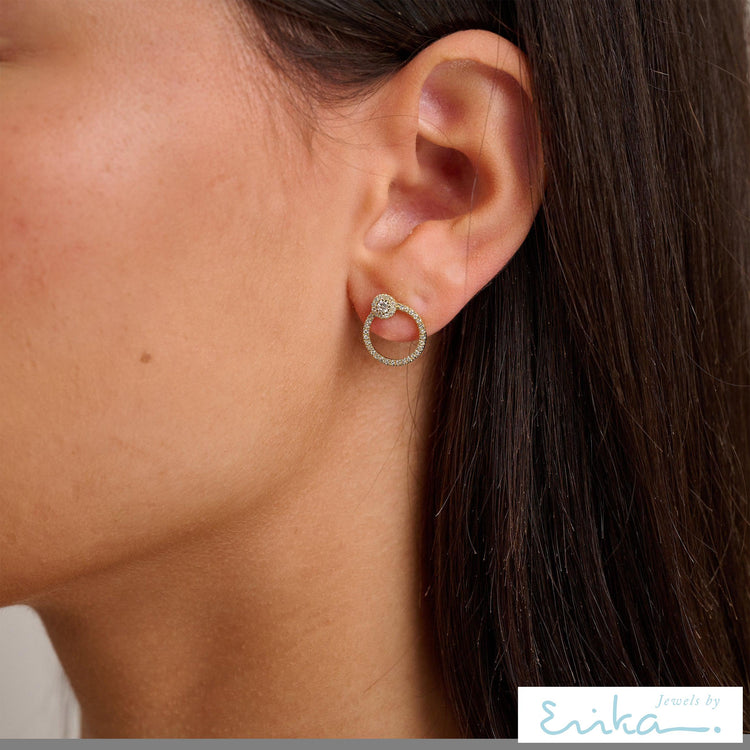 Open Circle Diamond Earring-RNB Jewellery