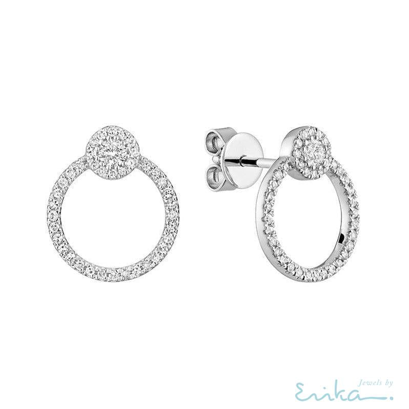 Open Circle Diamond Earring-RNB Jewellery
