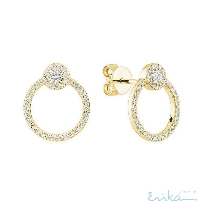 Open Circle Diamond Earring-RNB Jewellery