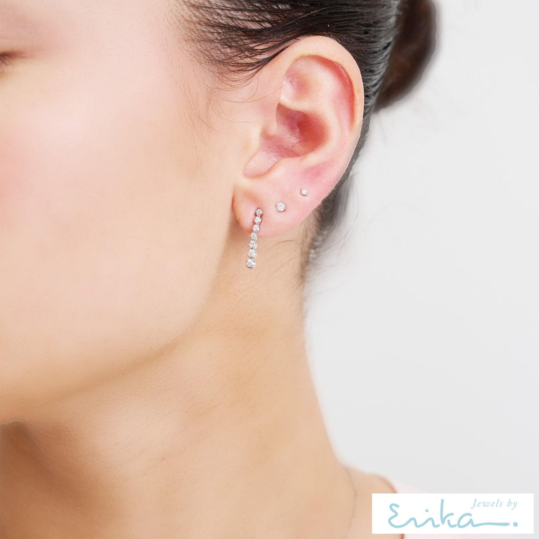 Gradient Tennis Diamond Dangle Earrings-RNB Jewellery