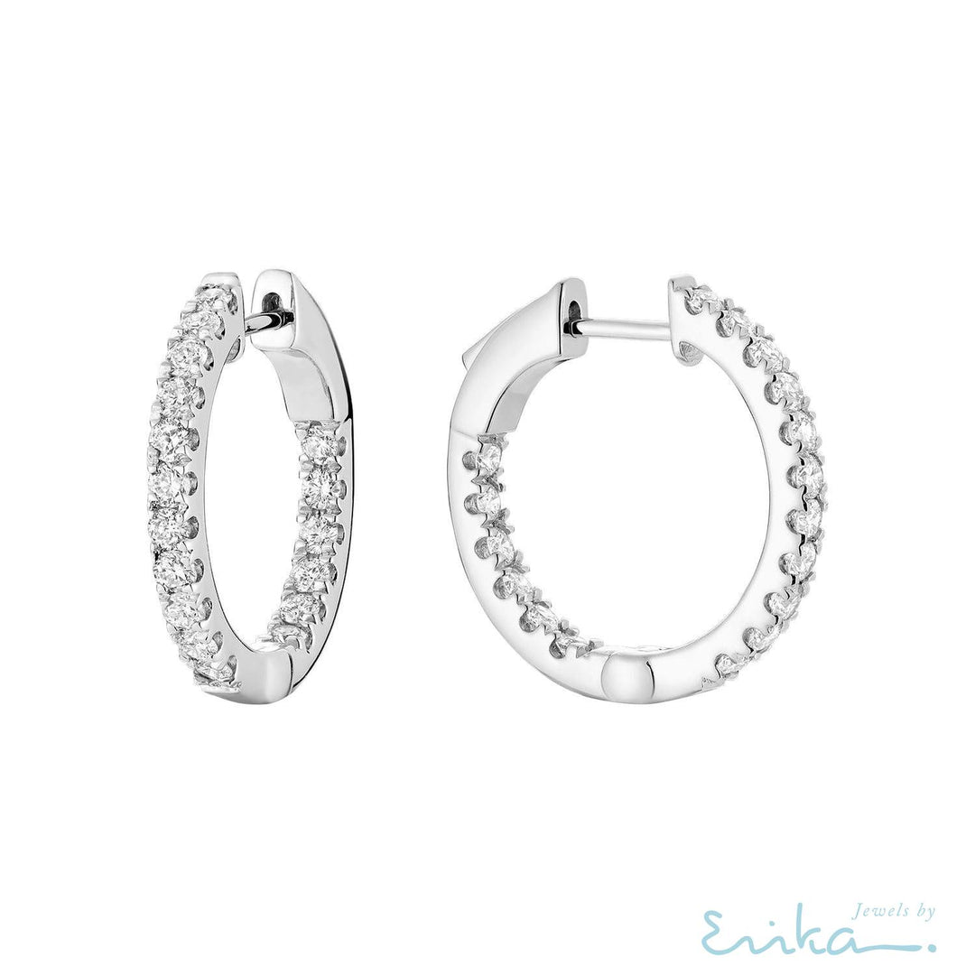Inside Out Diamond Hoop Earrings-RNB Jewellery
