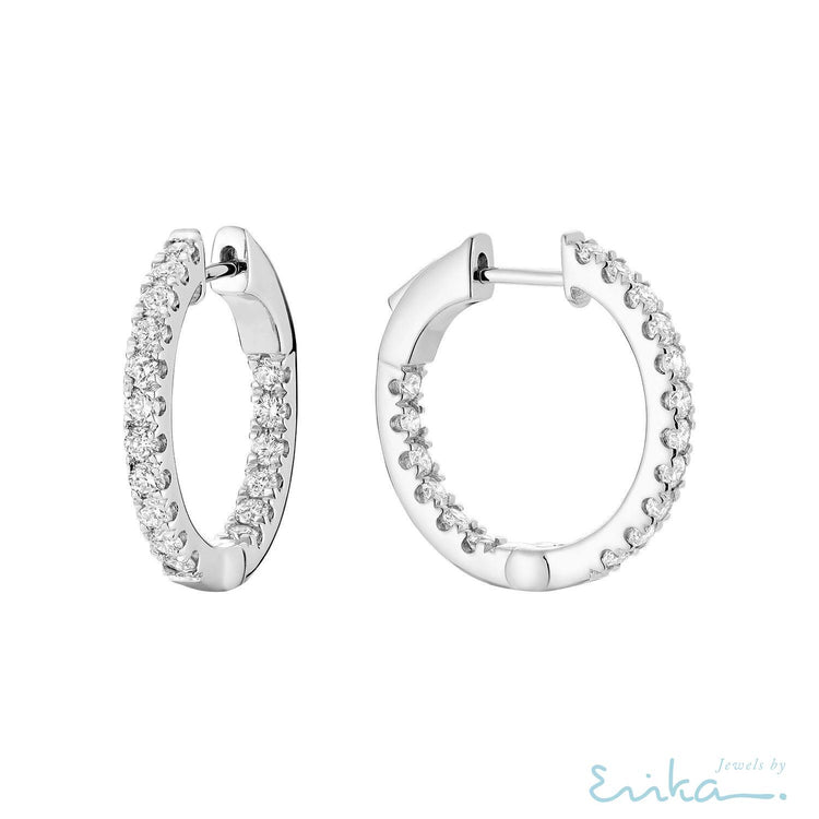 Inside Out Diamond Hoop Earrings-RNB Jewellery