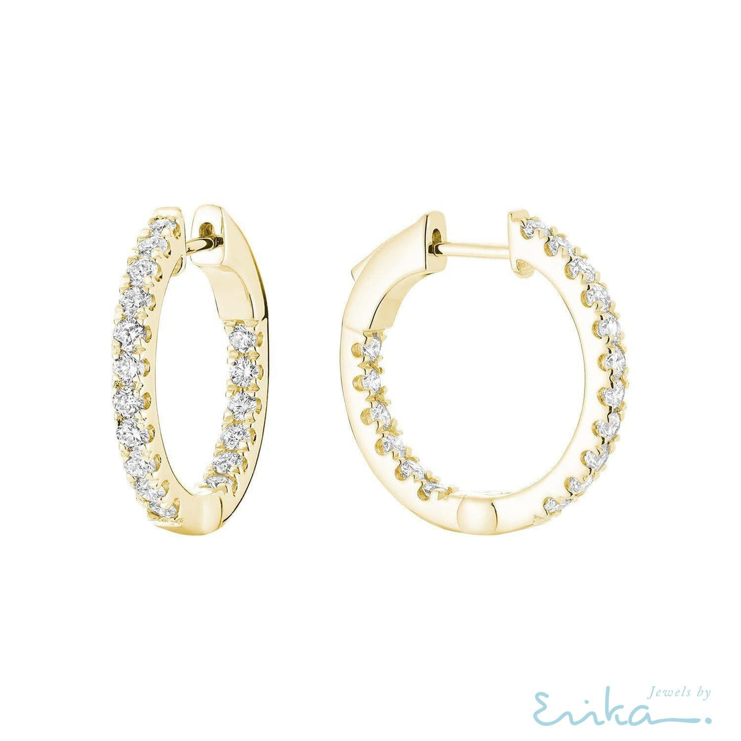 Inside Out Diamond Hoop Earrings-RNB Jewellery