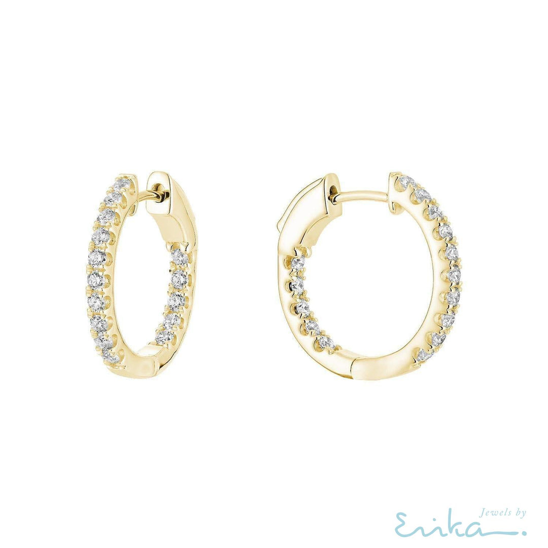 Inside Out Diamond Loop Round Shape Earrings-RNB Jewellery