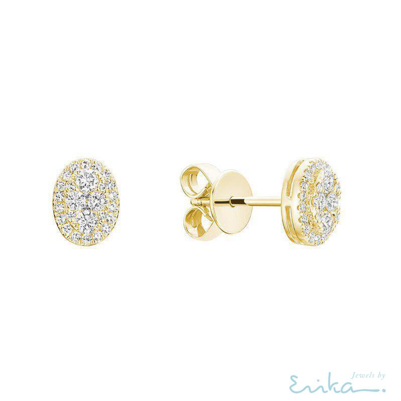 Pave Oval Diamond Stud Earrings-RNB Jewellery