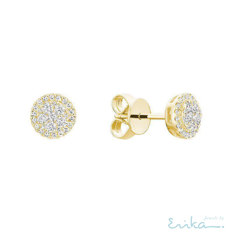 Pave Circle Diamond Stud Earrings-RNB Jewellery