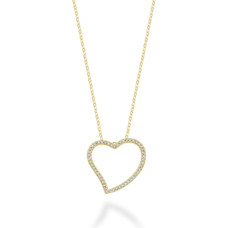 Asymmetrical Diamond Heart Pendant - RNB Jewellery