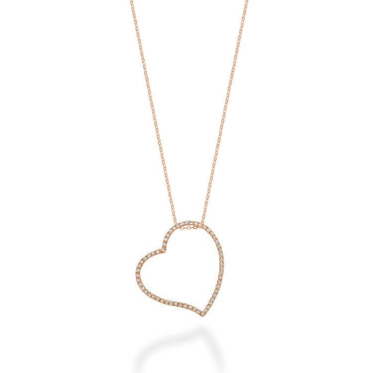 Asymmetrical Diamond Heart Pendant - RNB Jewellery