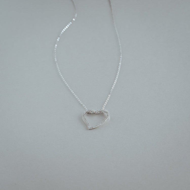 Asymmetrical Diamond Heart Pendant - RNB Jewellery