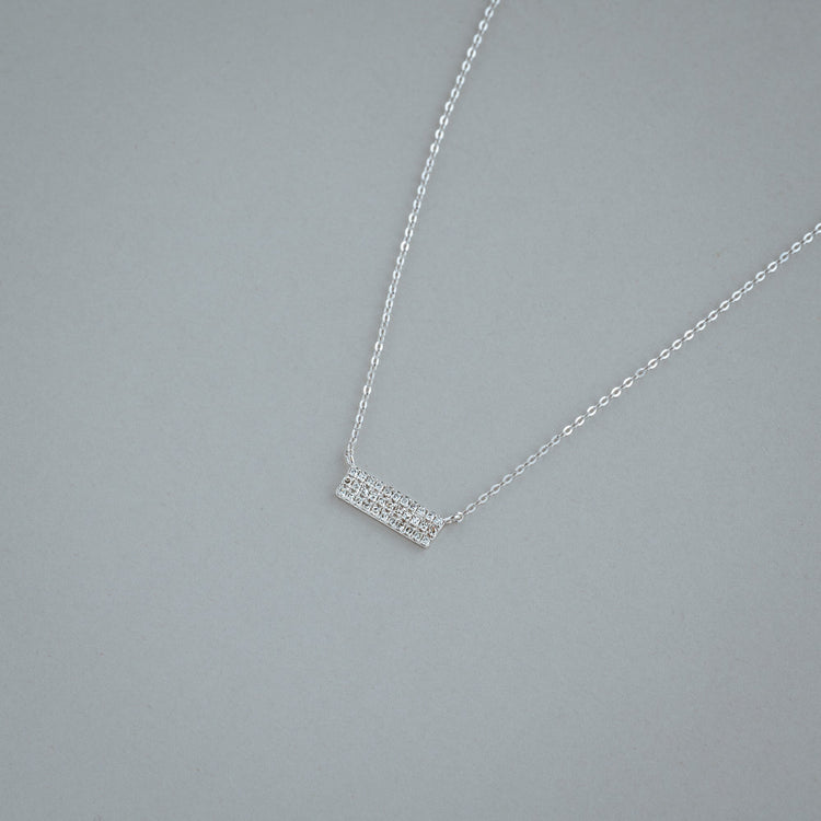 Bar Plate Diamond Necklace - RNB Jewellery