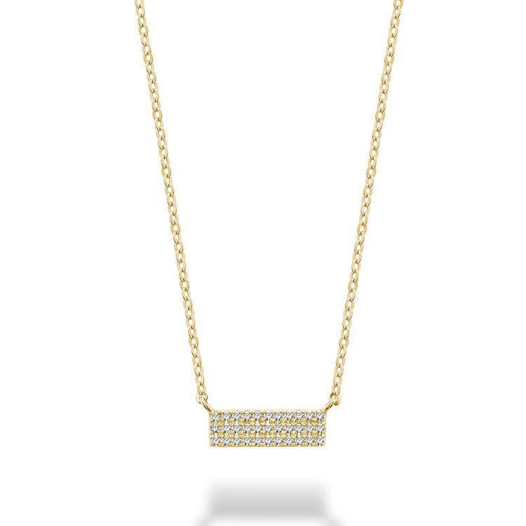 Bar Plate Diamond Necklace - RNB Jewellery