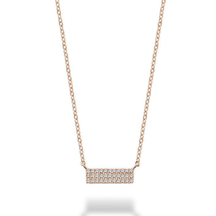 Bar Plate Diamond Necklace - RNB Jewellery