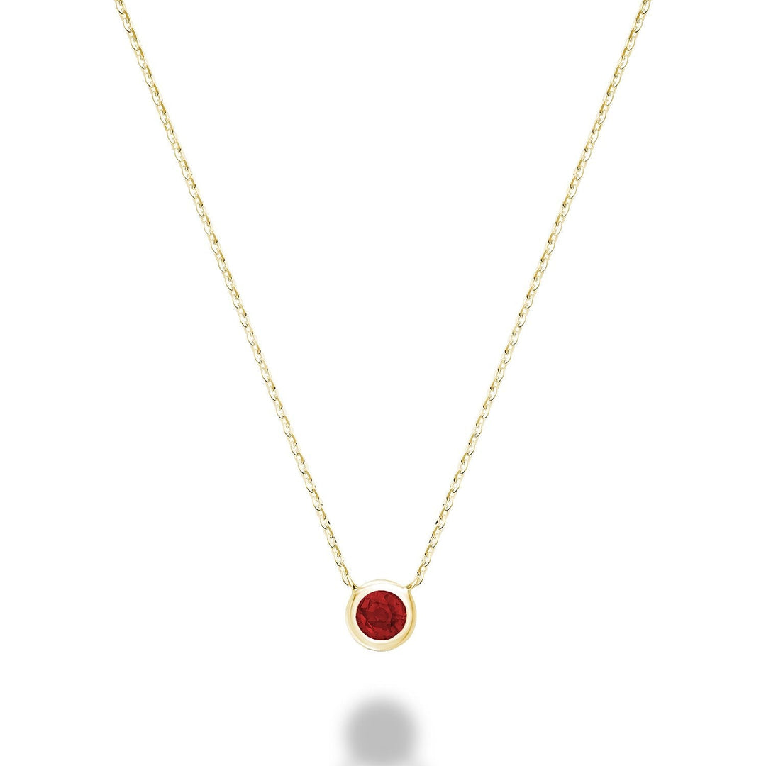 Bezel Set Precious Stone Necklace - RNB Jewellery