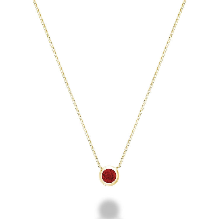 Bezel Set Precious Stone Necklace - RNB Jewellery