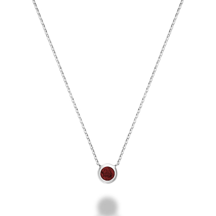 Bezel Set Precious Stone Necklace - RNB Jewellery