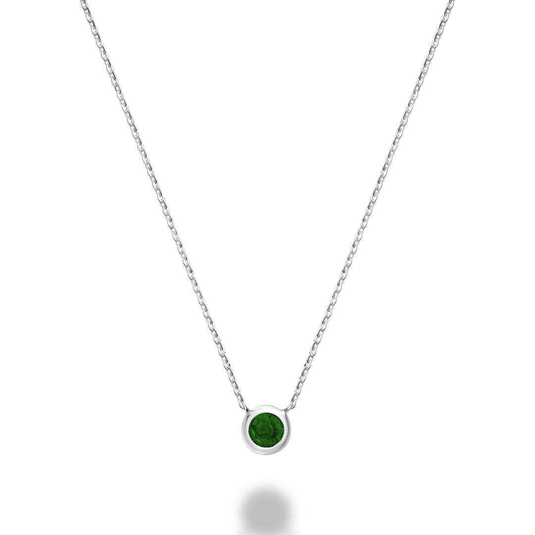 Bezel Set Precious Stone Necklace - RNB Jewellery