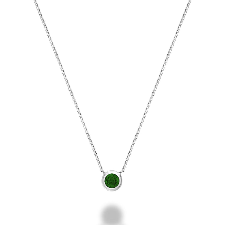 Bezel Set Precious Stone Necklace - RNB Jewellery